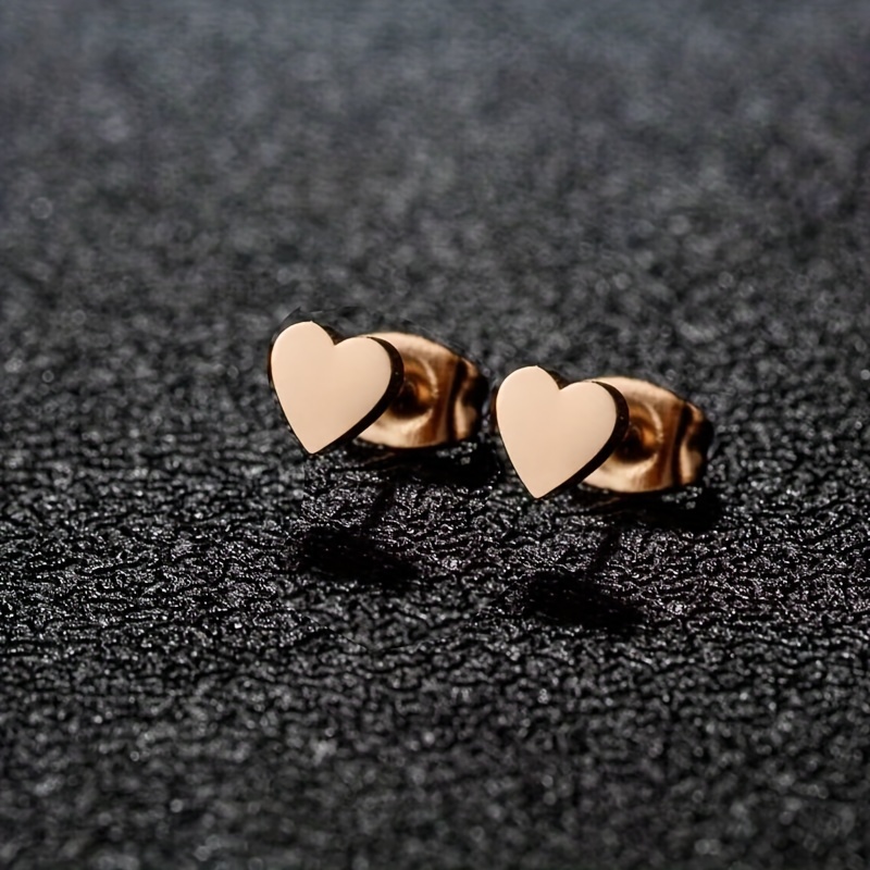 Heart Shaped Stud Earrings For Men Party